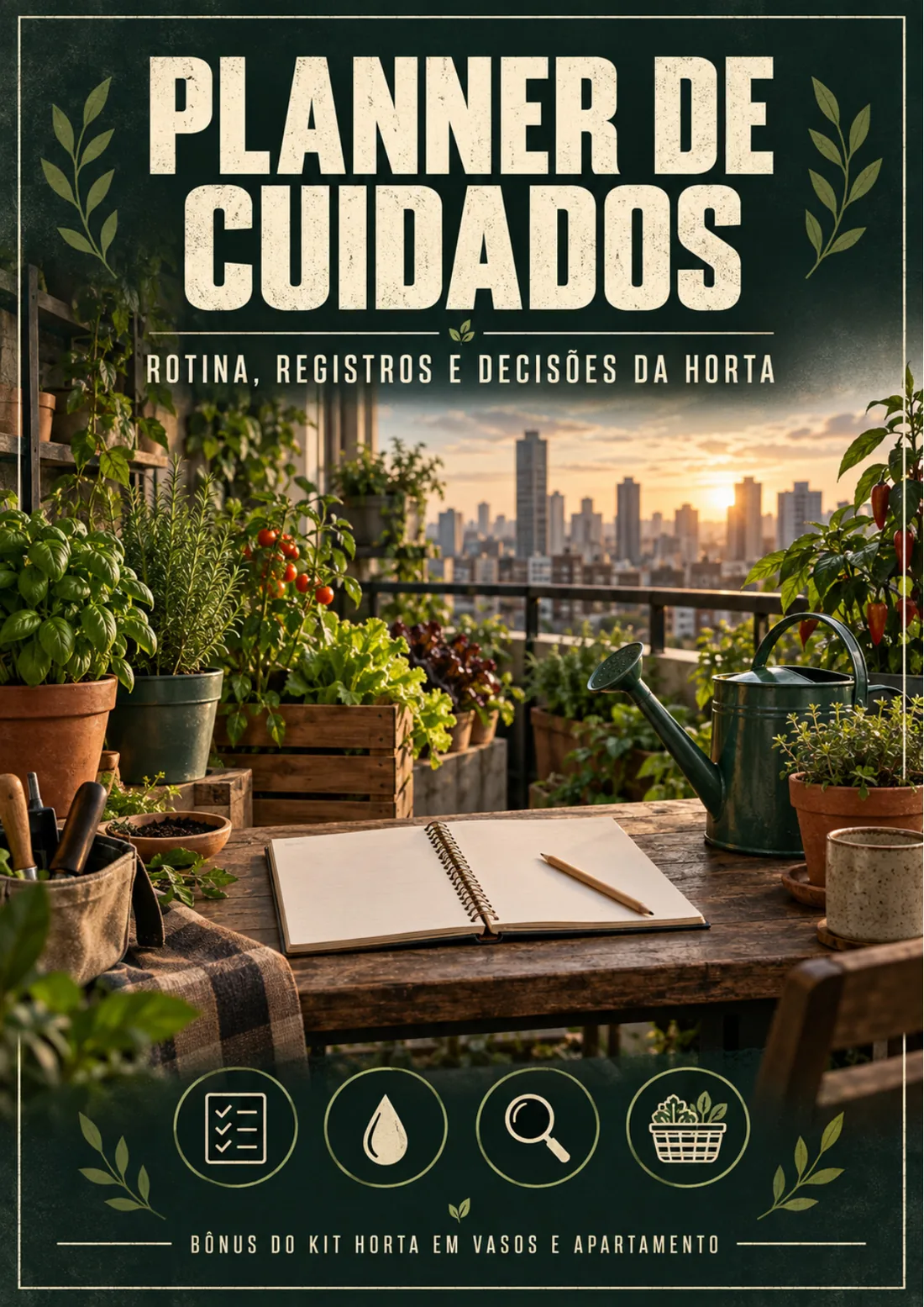Capa real do bônus Planner de Cuidados